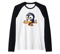 Simpatico Pinguino su Altalena Parco Giochi Divertimento Maglia con Maniche Raglan