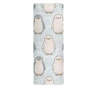 Simpatico pinguino verde salvia non tossico tappetino da yoga per esterni stampato, antiscivolo, tappetino da yoga asciugamano antiscivolo con borse tapete para ejercicio 180,3 x 66 cm