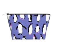 Simpatico pinguino viola, Borsa da toilette Borsa per trucco Borsa per cosmetici Borsa da toilette da viaggio portatile