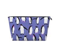 Simpatico pinguino viola, Borsa da toilette Borsa per trucco Borsa per cosmetici Borsa da toilette da viaggio portatile