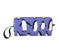 Simpatico pinguino viola, Borsa per il trucco Borsa per cosmetici Borsa da toilette da viaggio portatile Borsa per trucco Organizer