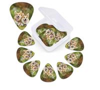 Simpatico plettro per chitarra con stampa Corgi, confezione da 12, con custodia per plettro, 0,46 mm, 0,96 mm, 0,71 mm, accessori per chitarra per basso, chitarre acustiche elettriche e ukulele