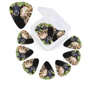 Simpatico plettro per chitarra con stampa di mucca, confezione da 12 pezzi, con custodia per plettro, 0,46 mm, 0,96 mm, 0,71 mm, accessori per chitarra per basso, chitarre acustiche elettriche e