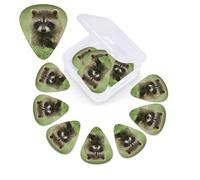Simpatico plettro per chitarra con stampa di piccoli procioni, confezione da 12 pezzi, con custodia per plettro, plettri per chitarra, 0,46 mm, 0,96 mm, 0,71 mm, accessori per chitarra per basso,