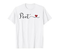 Simpatico Poeta Scritto a Mano Tipografia Design con Un Cuore Maglietta