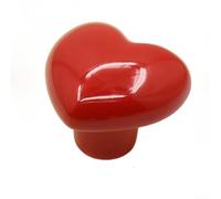 Simpatico pomello per cassetti in ceramica a forma di cuore, maniglia in ceramica e rame con disco, installazione senza trapano per porte di mobili per casa e ufficio (rosso)