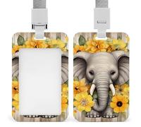Simpatico porta badge a forma di elefante, con cordino, per infermiere, insegnanti, ufficiali