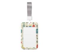Simpatico porta badge - Atomic Stars Retro modello stampa elegante porta badge verticale