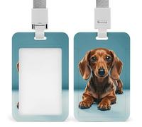Simpatico porta badge con cane bassotto, porta badge con cordino staccabile, design impermeabile per ufficio, posto di lavoro