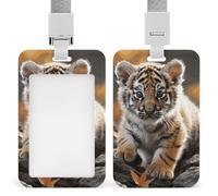 Simpatico porta badge con cordino, cordino staccabile, custodia protettiva verticale per carta d'identità, porta badge multiuso, per ufficio, insegnante, infermiera