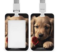 Simpatico porta badge con cordino, cordino staccabile, protezione verticale per carte d'identità, porta badge multiuso, per ufficio, insegnante, infermiera
