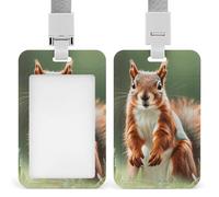 Simpatico porta badge con scoiattoli, con cordino staccabile, design impermeabile, per ufficio, posto di lavoro