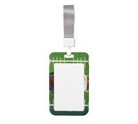 Simpatico porta badge con stampa di campo da calcio americano e palla, elegante porta badge verticale