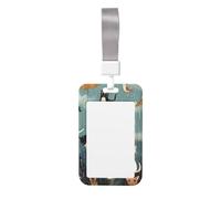 Simpatico porta badge con stampa di cani e gatti che piovono, elegante porta badge verticale