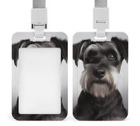 Simpatico porta badge Schnauzer, porta badge con cordino staccabile, design impermeabile per ufficio, posto di lavoro