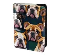 Simpatico porta passaporto con stampa di bulldog inglese, elementi essenziali da viaggio, carte e passaporto, portafoglio antifurto, dimensioni adatte a tutti i passaporti standard