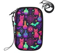 simpatico porta passaporto per viaggio Pastel Goth Halloween Witchy Pattern