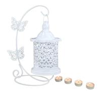 Simpatico Portacandele a Gabbia per Uccelli, Porta Candele Portacandele Decorativo a Gabbia per Uccelli Centrotavola Decorativi Piccolo Bianco Lanterna a Candela Vintage in Metallo Decorativo