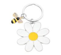 Simpatico portachiavi a forma di margherita | Portachiavi a forma di fiore carino in metallo | Portachiavi a forma di margherita | Ciondolo per zaino da scuola per scuola, viaggi, campeggio