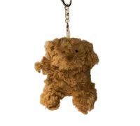 Simpatico portachiavi a forma di orso di peluche giocattolo bambola del fumetto sciatto ciondolo portachiavi per donne ragazza zaino borsa ornamento catena auto regalo artistico giovanile