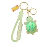 Simpatico portachiavi a forma di tartaruga - Ciondolo a forma di animali marini che si illuminano al buio per borse, portafogli e zaini | Set portachiavi per bambini, elegante borsa e gel, verde