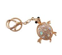Simpatico portachiavi a forma di tartaruga con strass, ciondolo scintillante a forma di animale, adatto per uomini, donne e bambini, bianco, 2