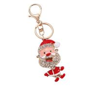 Simpatico portachiavi con Babbo Natale, Babbo Natale, ornamenti di Babbo Natale, accessori creativi di Natale, lega, portafoglio, borsa, chiave auto, zaino, charm