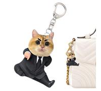 Simpatico portachiavi con figura acrilica, pendente con anelli per borsetta per auto,Simpatico portachiavi a forma di gatto a forma di vestito | Portachiavi con cartoni animati squisiti Portachiavi an