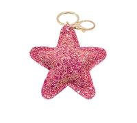 Simpatico portachiavi con stella dell'amore con paillettes da donna con stella a cinque punte lucido brillante in polvere d'oro portachiavi in pelle con ciondolo per auto da ragazza Attractive process