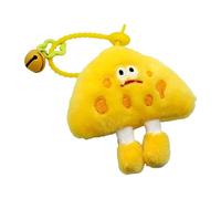 Simpatico portachiavi in peluche, peluche al formaggio, peluche al formaggio con portachiavi divertente campana, divertenti ciondoli in peluche e giocattoli per catena alimentare per amici, amici