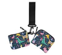 Simpatico portamonete con fenicottero speranza pizza alpaca, doppio portamonete porta carte di credito, piccolo portafoglio portatile con cerniera portamonete con cinturino da polso per uso quotidiano