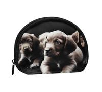 Simpatico portamonete con mini cuccioli di cane con mini portamonete con cerniera, per monete, chiavi, si può anche riporre tutti i piccoli oggetti che si desidera, Nero , Taglia unica, Portamonete
