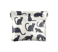 Simpatico portamonete con sagome di gatto, in pelle PU, mini portafoglio portamonete per donne, ragazze e uomini