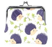 Simpatico portamonete in pelle con foglie di riccio personalizzato per le donne carino fibbia bacio blocco piccolo cambiamento borsa per ragazze