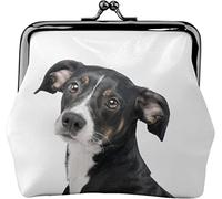 Simpatico portamonete in pelle da donna con cane bastardo, piccolo portamonete con chiusura a scatto con chiusura a scatto Portafoglio con fibbia per regalo ragazza
