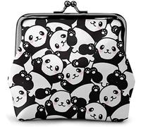 Simpatico portamonete in pelle da donna Panda, piccolo portamonete con chiusura a chiusura a scatto Portafoglio con fibbia per regalo ragazza