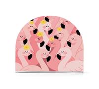 Simpatico portatovaglioli in acrilico rosa con fenicottero del fumetto per feste, matrimoni, eventi, distributore di tovaglioli quadrato autoportante per la casa per cocktail in fattoria