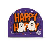 Simpatico portatovaglioli in acrilico viola con fantasma di Halloween per bagno, ristorante autoportante portatovaglioli di carta decorazione per la casa per feste, matrimoni, eventi