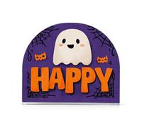 Simpatico portatovaglioli piatto in acrilico viola con fantasma di Halloween per bar da picnic rustico autoportante asciugamano e portatovaglioli decorazione per la casa per cocktail in fattoria