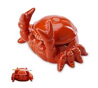 Simpatico Posacenere A Granchio Con Coperchio, Elegante Posacenere A Granchio Con Coperchio, Posacenere Con Coperchio, Posacenere In Ceramica, Decorazioni Per Patio Per Uso Esterno Ed Interno