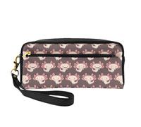 Simpatico potere di Axolotl, Borsa per il trucco Borsa per cosmetici Borsa da viaggio portatile da toilette Astuccio in pelle per donne e ragazze
