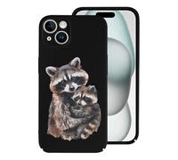 Simpatico procione acquerello divertente custodia protettiva leggera compatibile con iPhone 15/15 Plus/15 Pro/15 Pro Max protezione divertente