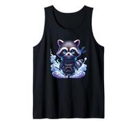 Simpatico Procione Ninja con Spada e Occhi Blu Canotta