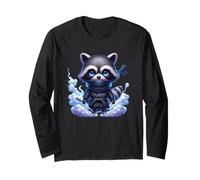 Simpatico Procione Ninja con Spada e Occhi Blu Maglia a Manica