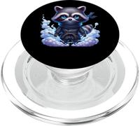 Simpatico procione Ninja con spada e occhi blu PopSockets PopGrip per MagSafe