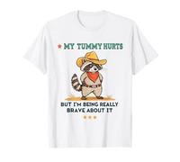 Simpatico Procione Sano My Tummy Hurts Brave Design Maglietta