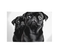Simpatico Pug Dog1 Banner personalizzato Grande Banner per Lndoor Outdoor Party Signs con quattro fori rotondi in metallo Banner segno per la decorazione di feste aziendali
