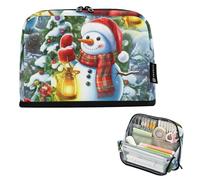 Simpatico pupazzo di neve Babbo Natale inverno cerniera astuccio grande astuccio per matite borse per penne ragazzi ragazze adolescenti cancelleria speciale bambini rientro a scuola forniture