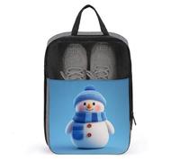 Simpatico pupazzo di neve che indossa cappello blu borsa per scarpe da viaggio uso quotidiano anti-polvere porta scarpe da golf