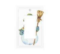 Simpatico pupazzo di neve che tiene una scopa interruttore della luce piastra da parete copertura piastra frontale singolo bilanciere 1 banda decoratore presa coperture per la casa cucina camera bagno